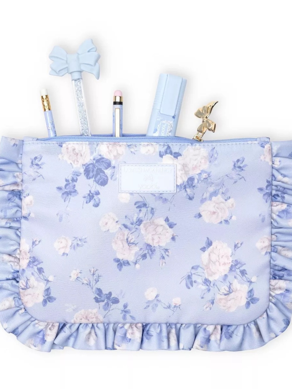Love Shack Fancy x Target Yoobi Blooming Heirloom Flat Zip Pencil Case Ruffles